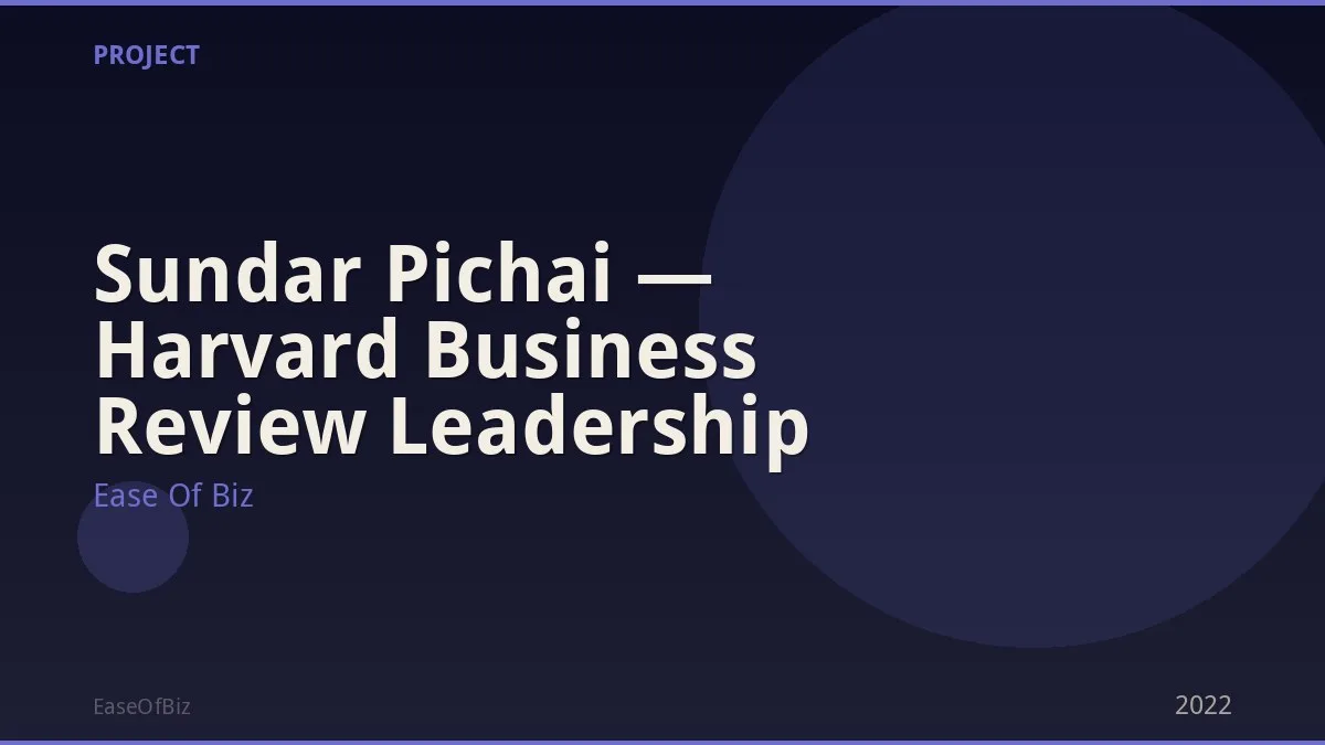 Sundar Pichai — Harvard Business Review Leadership