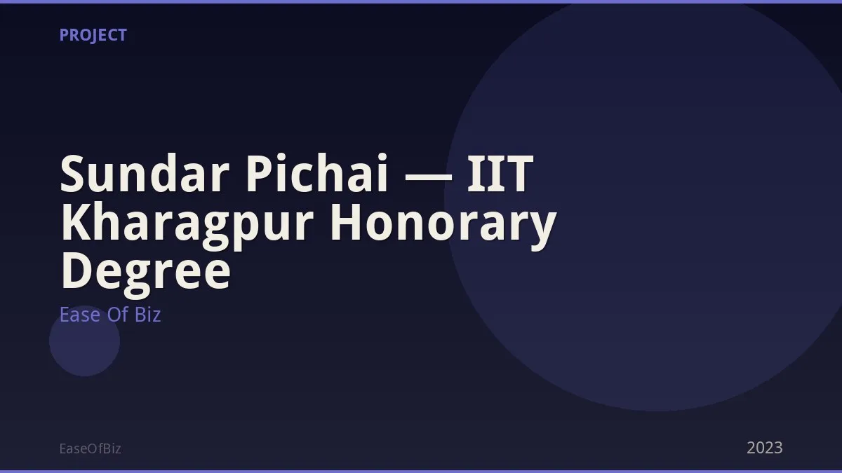 Sundar Pichai — IIT Kharagpur Honorary Degree