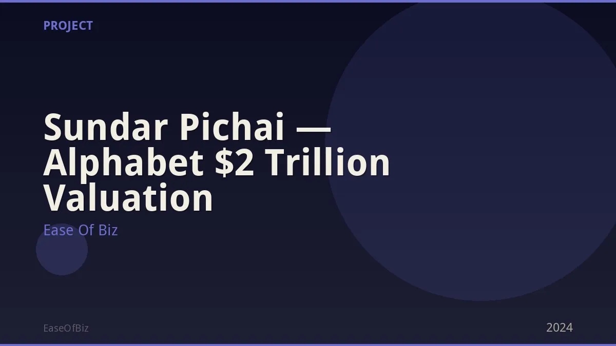 Sundar Pichai — Alphabet $2 Trillion Valuation