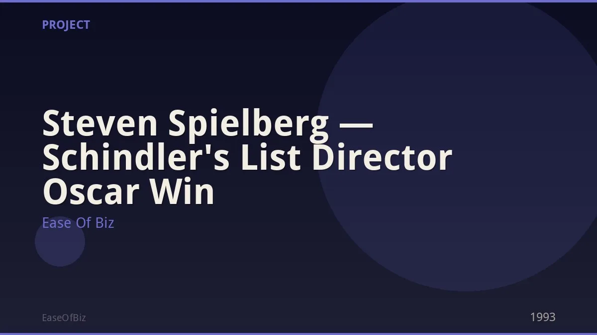 Steven Spielberg — Schindler's List Director Oscar Win