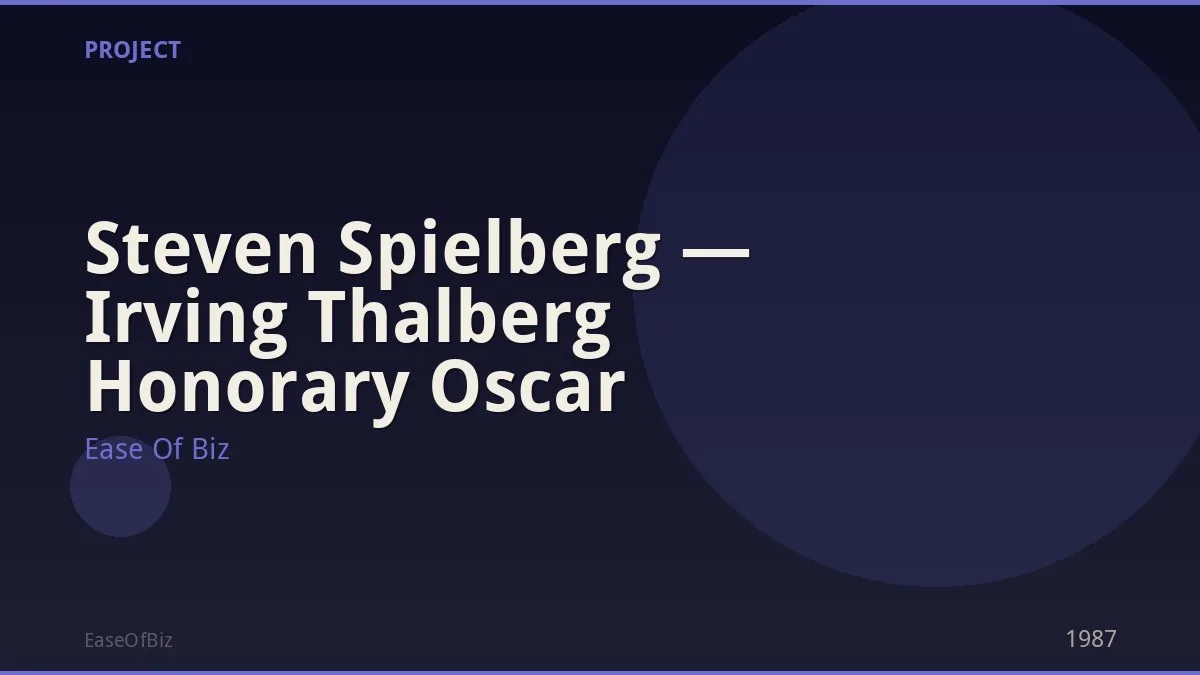 Steven Spielberg — Irving Thalberg Honorary Oscar