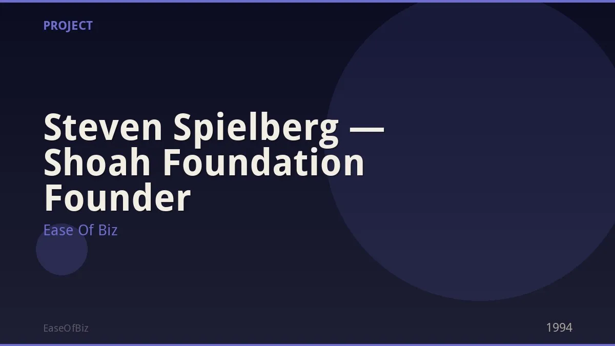 Steven Spielberg — Shoah Foundation Founder