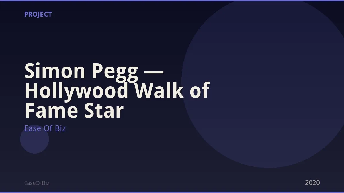 Simon Pegg — Hollywood Walk of Fame Star