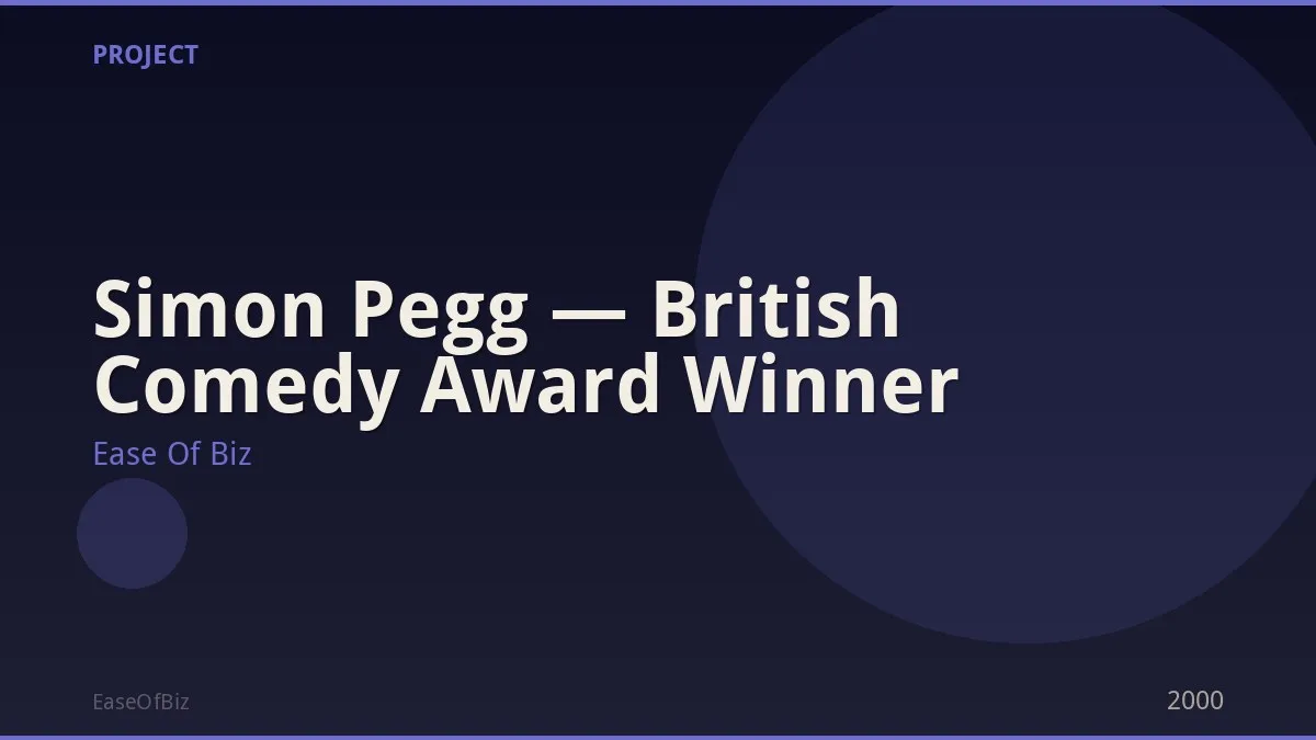 Simon Pegg — British Comedy Award Winner