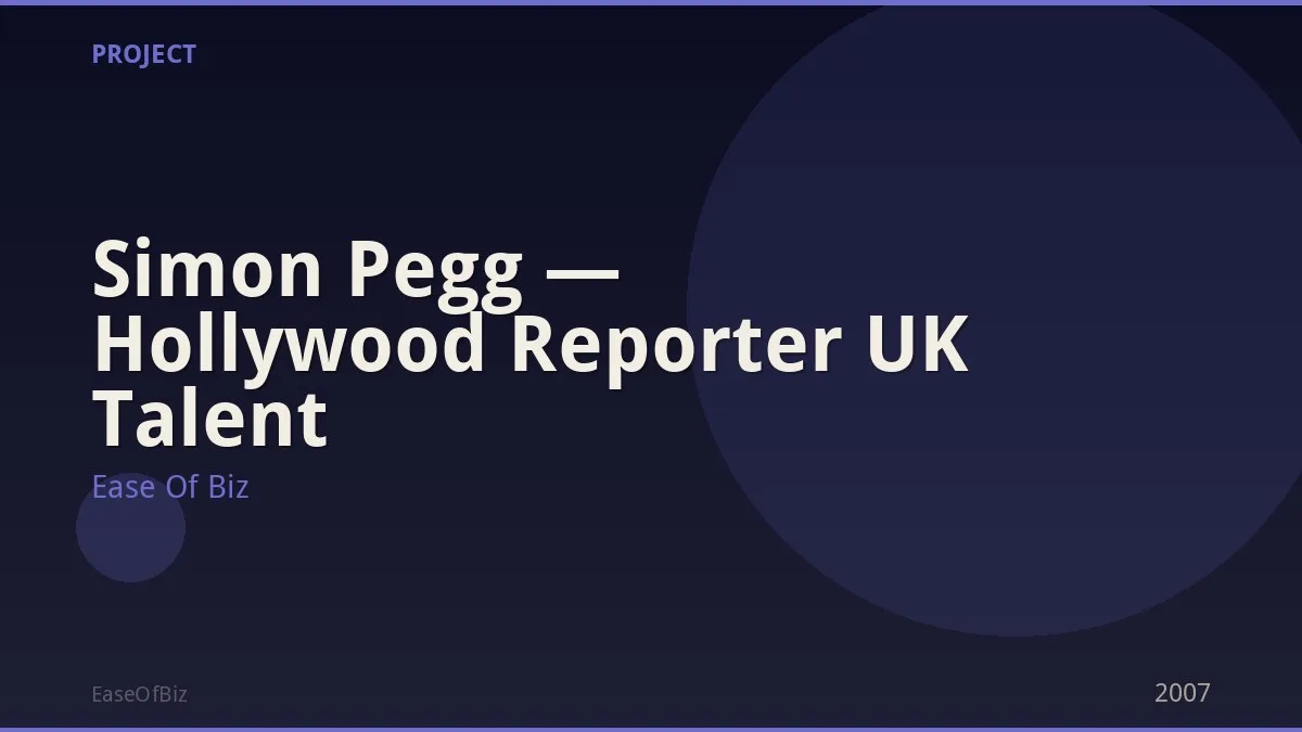 Simon Pegg — Hollywood Reporter UK Talent