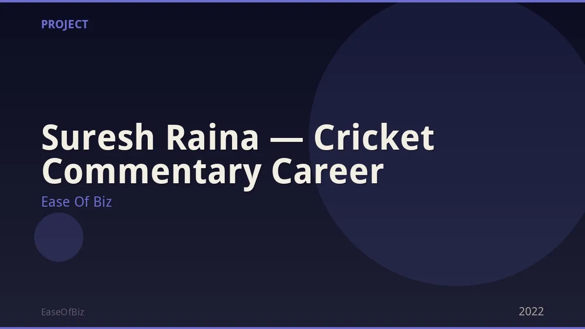 Suresh Raina — Cricket Commentary Career