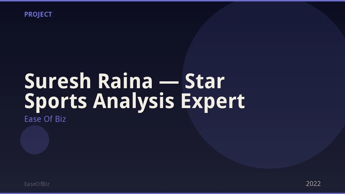 Suresh Raina — Star Sports Analysis Expert