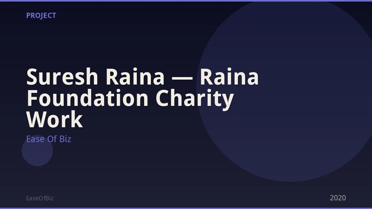 Suresh Raina — Raina Foundation Charity Work