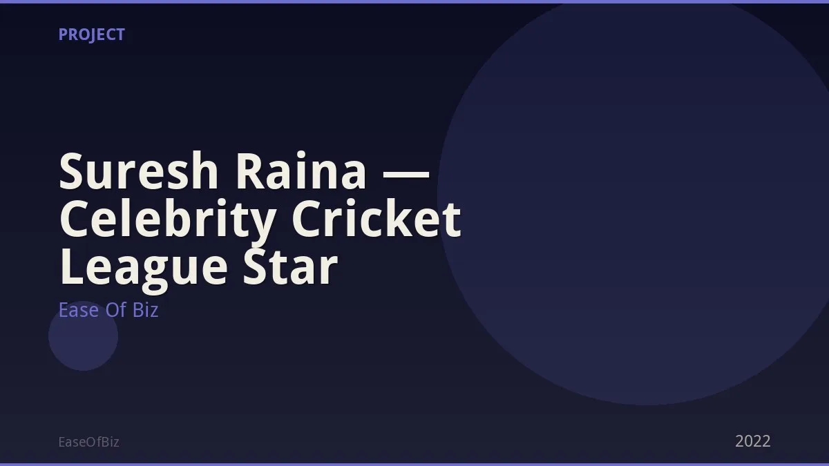 Suresh Raina — Celebrity Cricket League Star