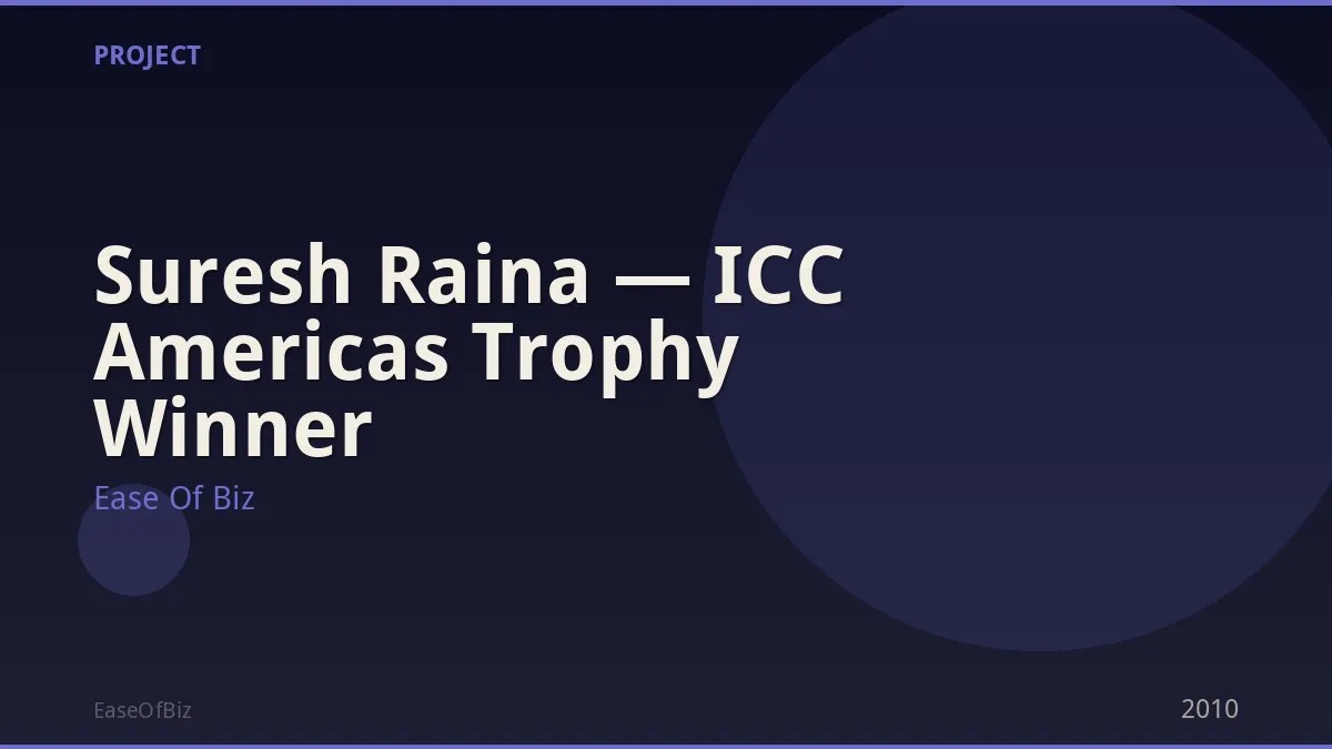 Suresh Raina — ICC Americas Trophy Winner