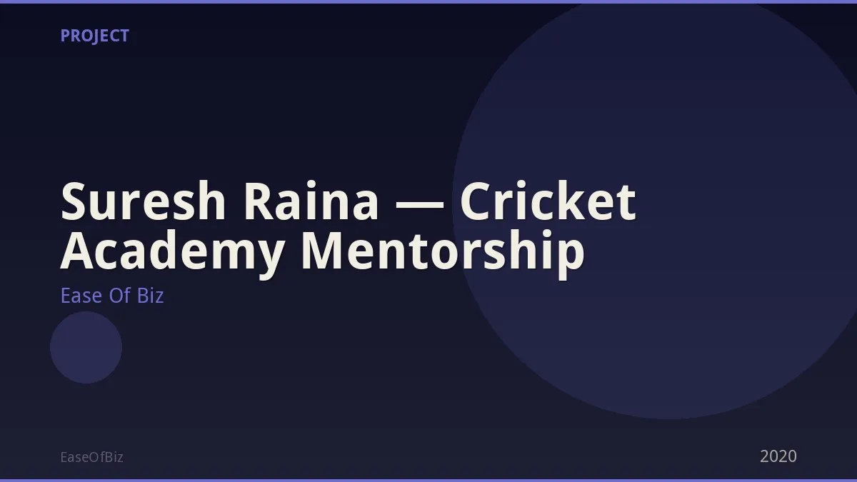 Suresh Raina — Cricket Academy Mentorship