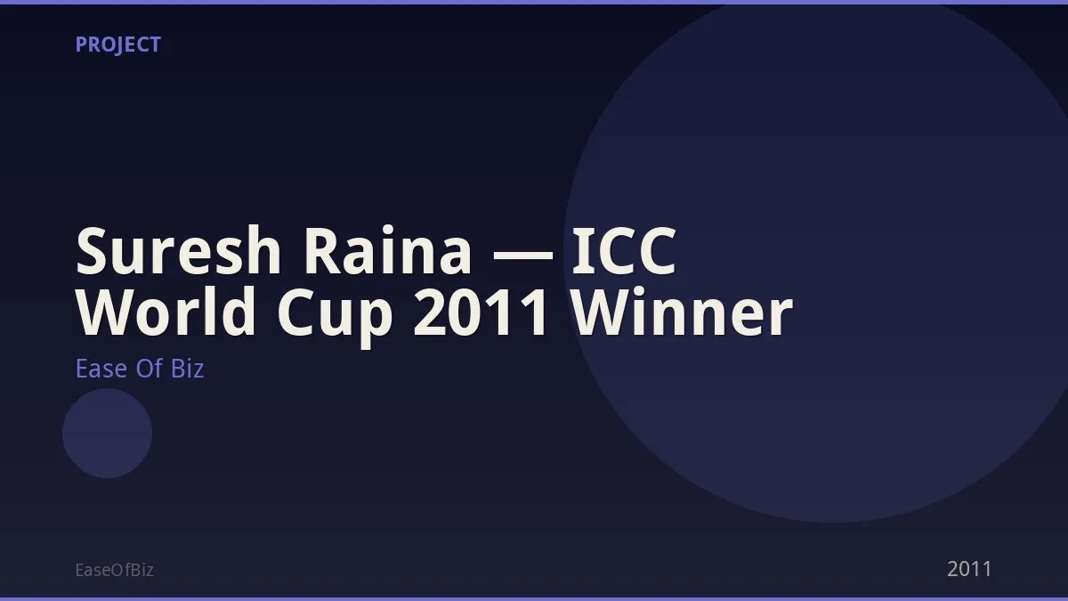 Suresh Raina — ICC World Cup 2011 Winner