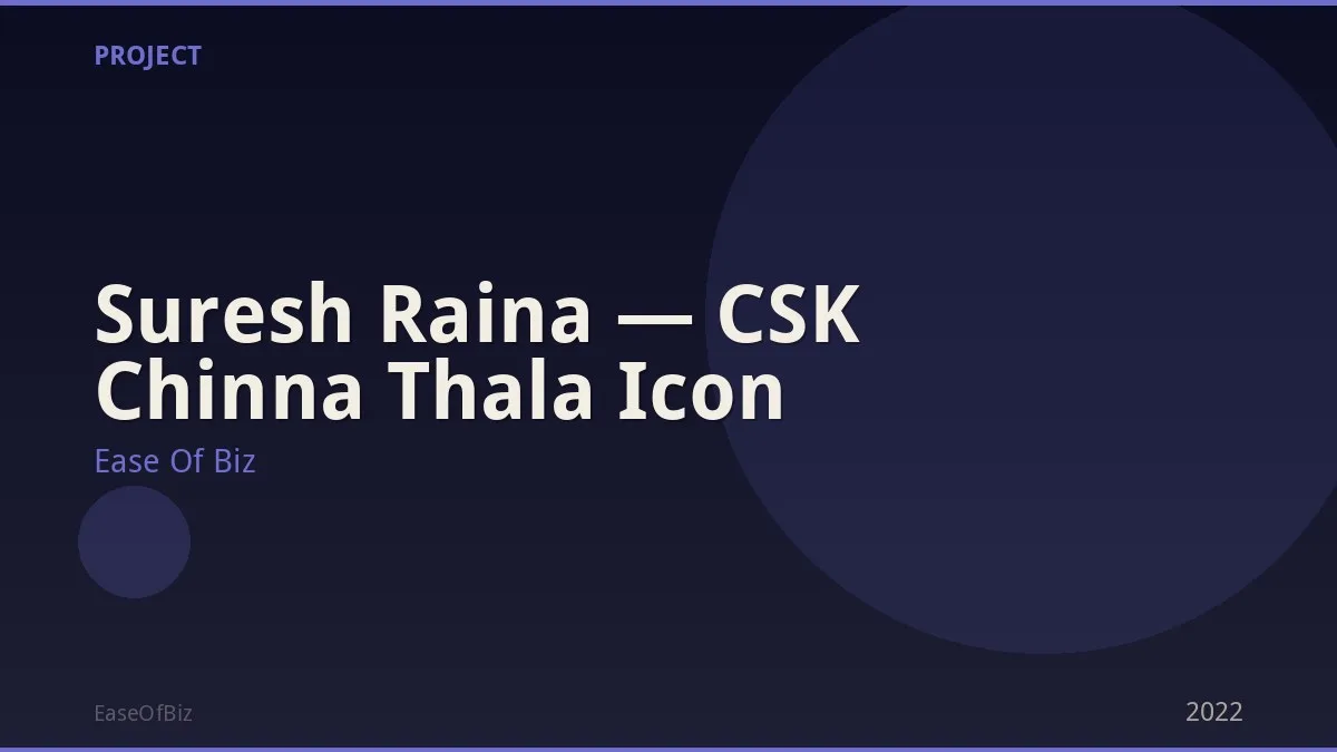 Suresh Raina — CSK Chinna Thala Icon
