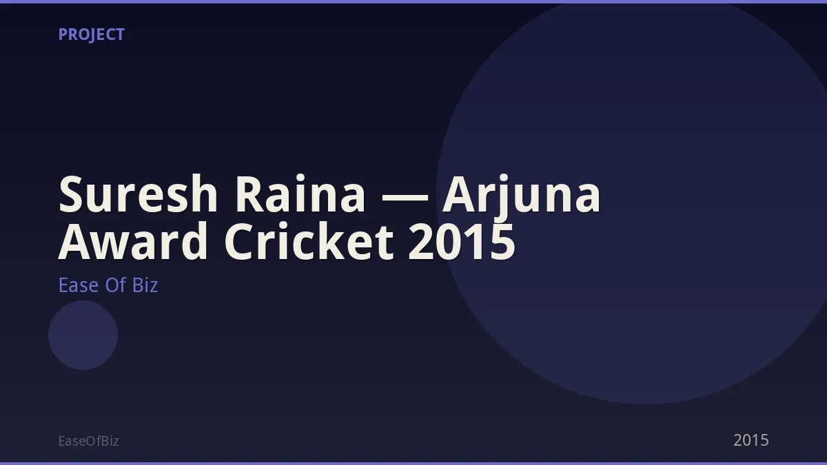 Suresh Raina — Arjuna Award Cricket 2015