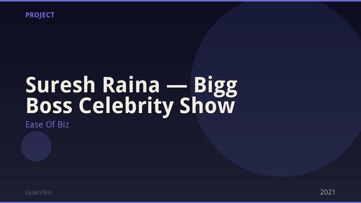 Suresh Raina — Bigg Boss Celebrity Show