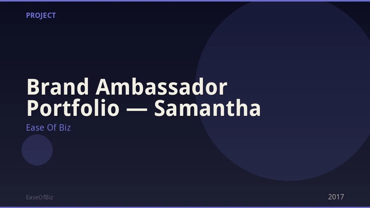 Brand Ambassador Portfolio — Samantha