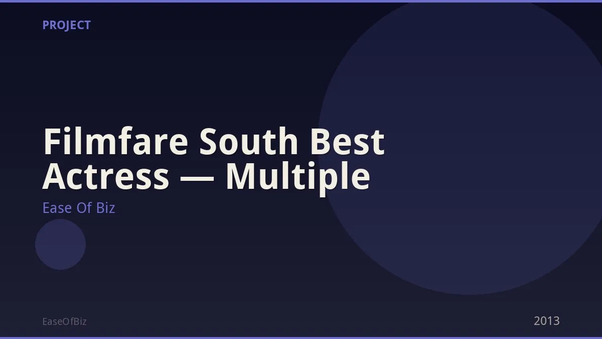 Filmfare South Best Actress — Multiple