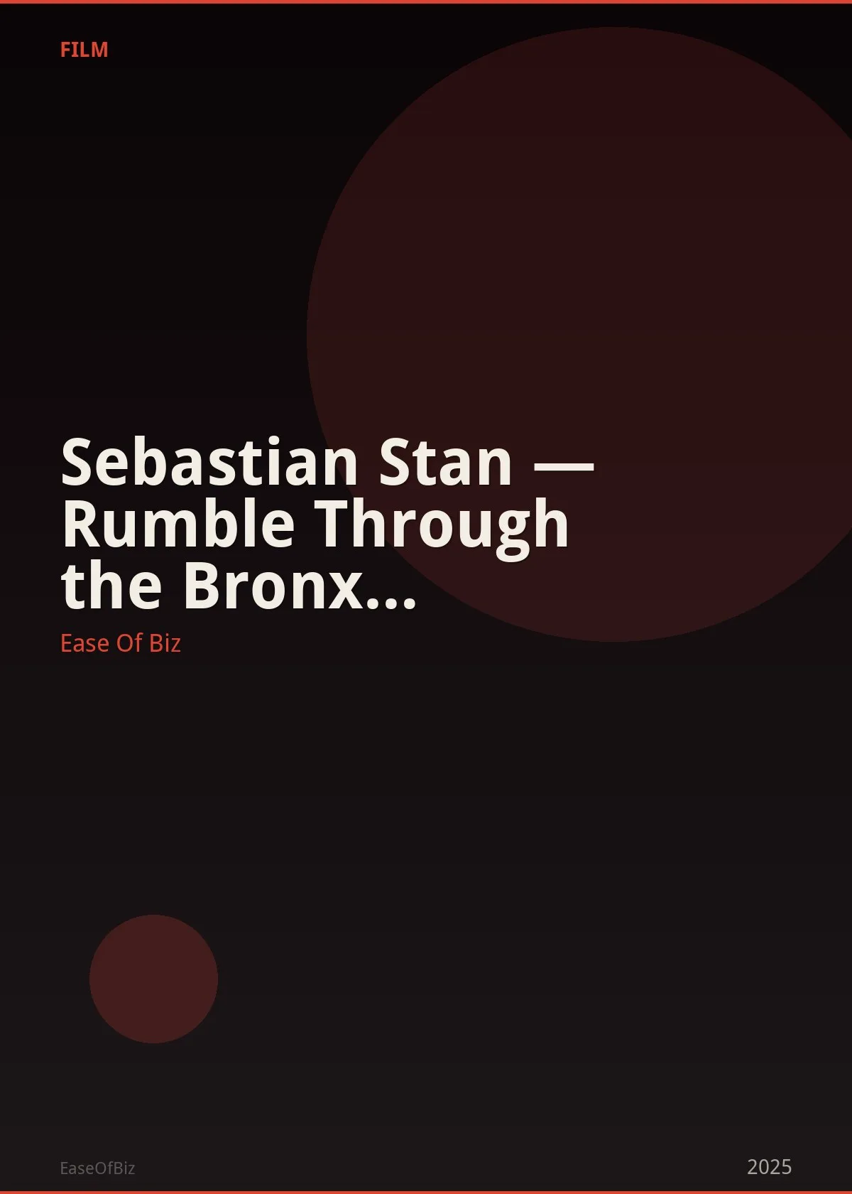Sebastian Stan — Rumble Through the Bronx Upcoming