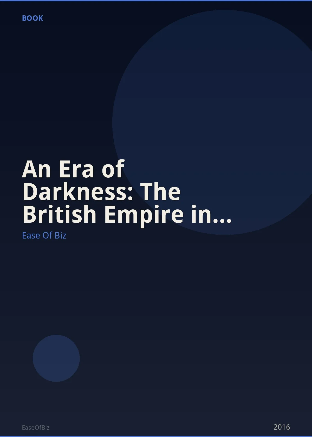 An Era of Darkness: The British Empire in India