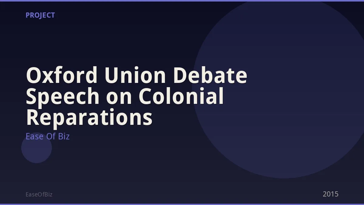 Oxford Union Debate Speech on Colonial Reparations