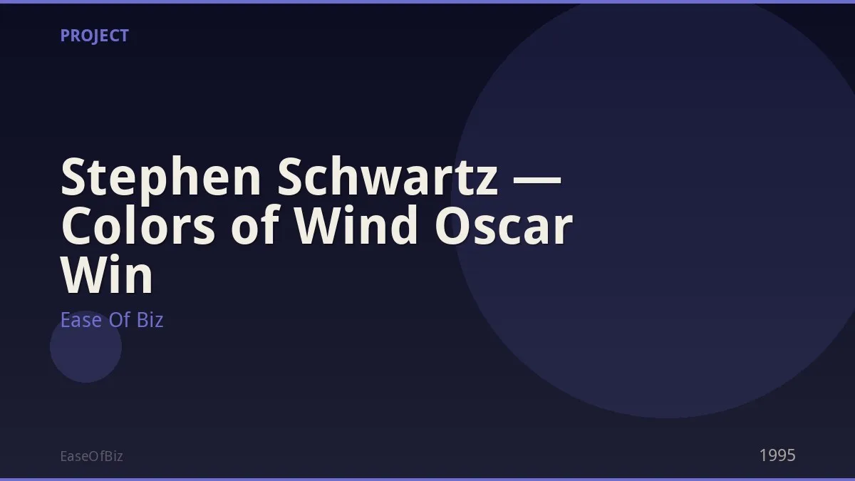 Stephen Schwartz — Colors of Wind Oscar Win