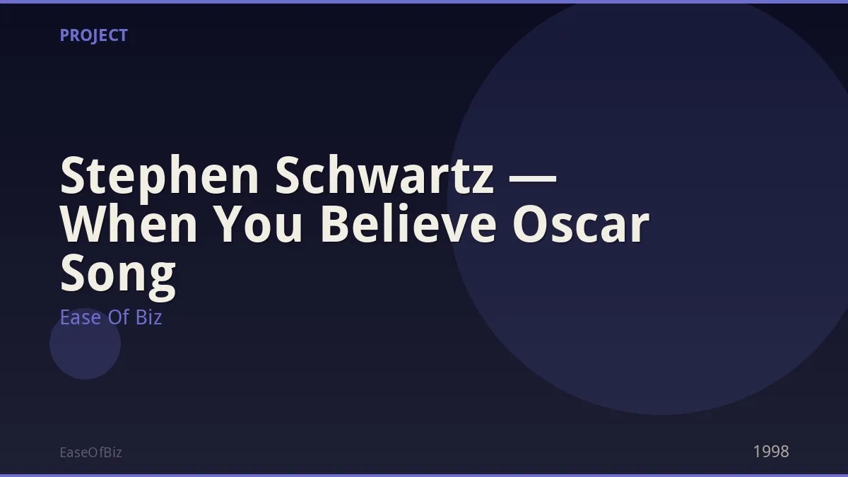 Stephen Schwartz — When You Believe Oscar Song