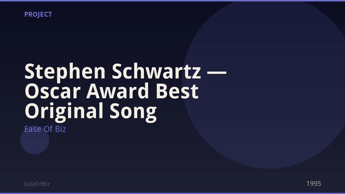 Stephen Schwartz — Oscar Award Best Original Song