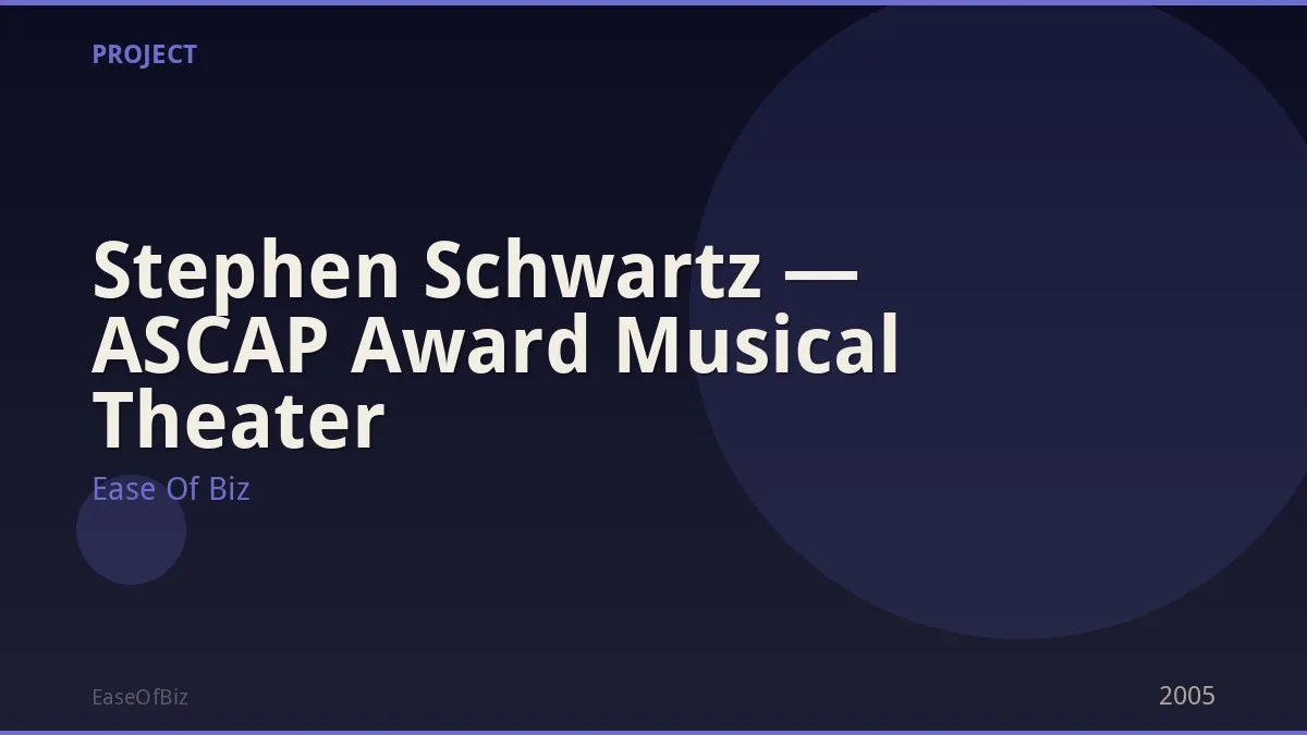 Stephen Schwartz — ASCAP Award Musical Theater