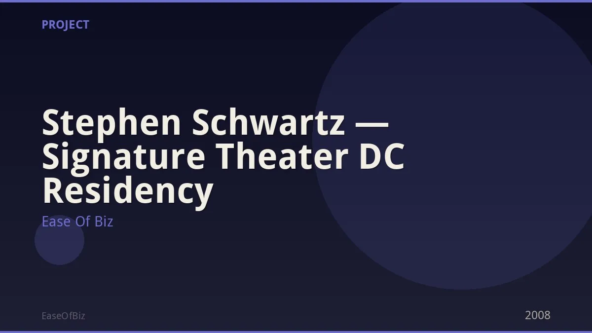 Stephen Schwartz — Signature Theater DC Residency