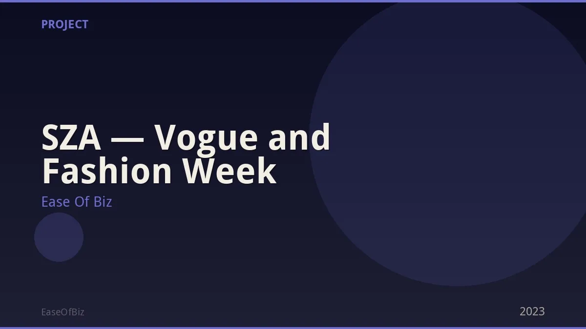 SZA — Vogue and Fashion Week