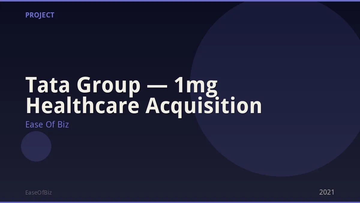 Tata Group — 1mg Healthcare Acquisition