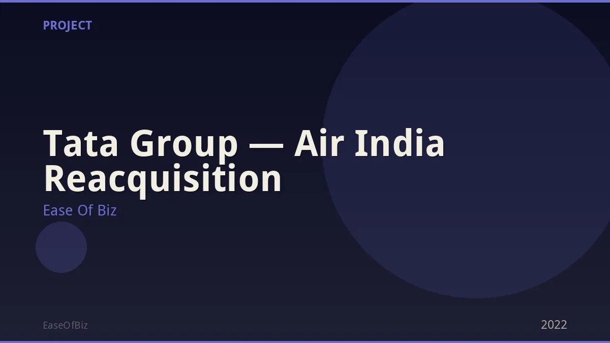 Tata Group — Air India Reacquisition