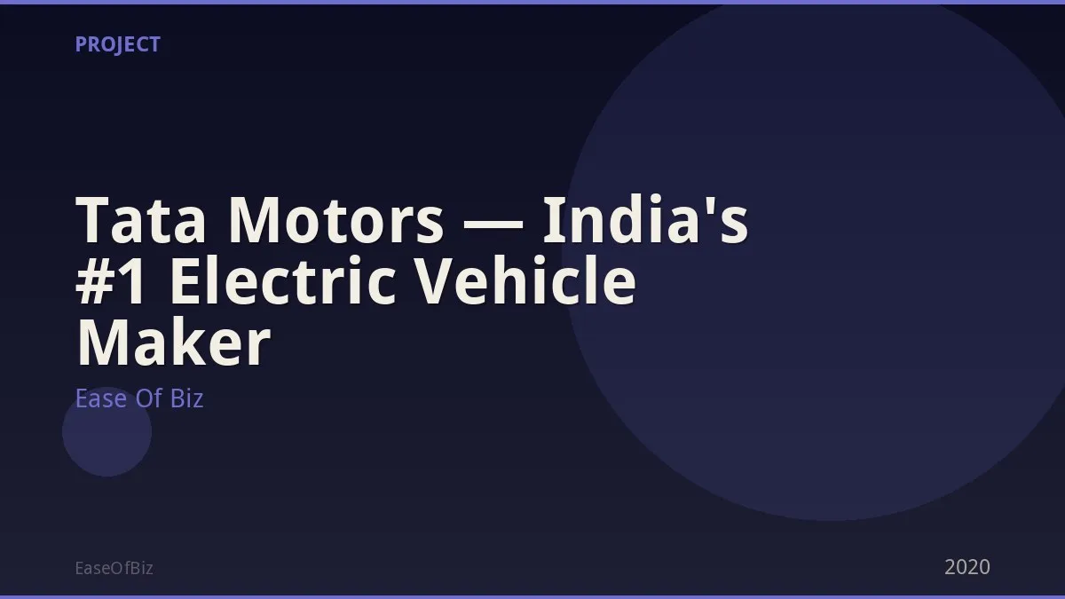 Tata Motors — India's #1 Electric Vehicle Maker