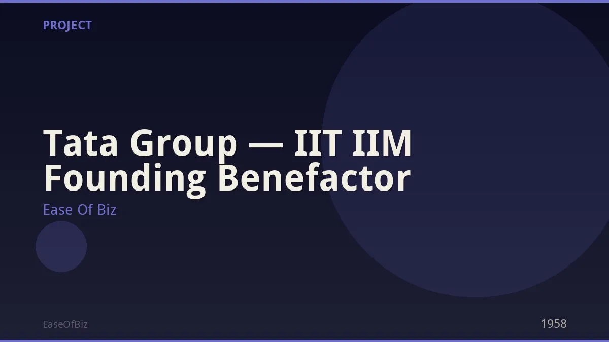Tata Group — IIT IIM Founding Benefactor