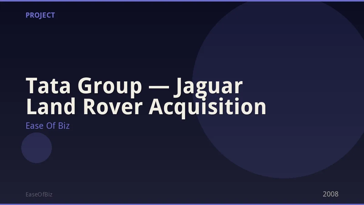 Tata Group — Jaguar Land Rover Acquisition