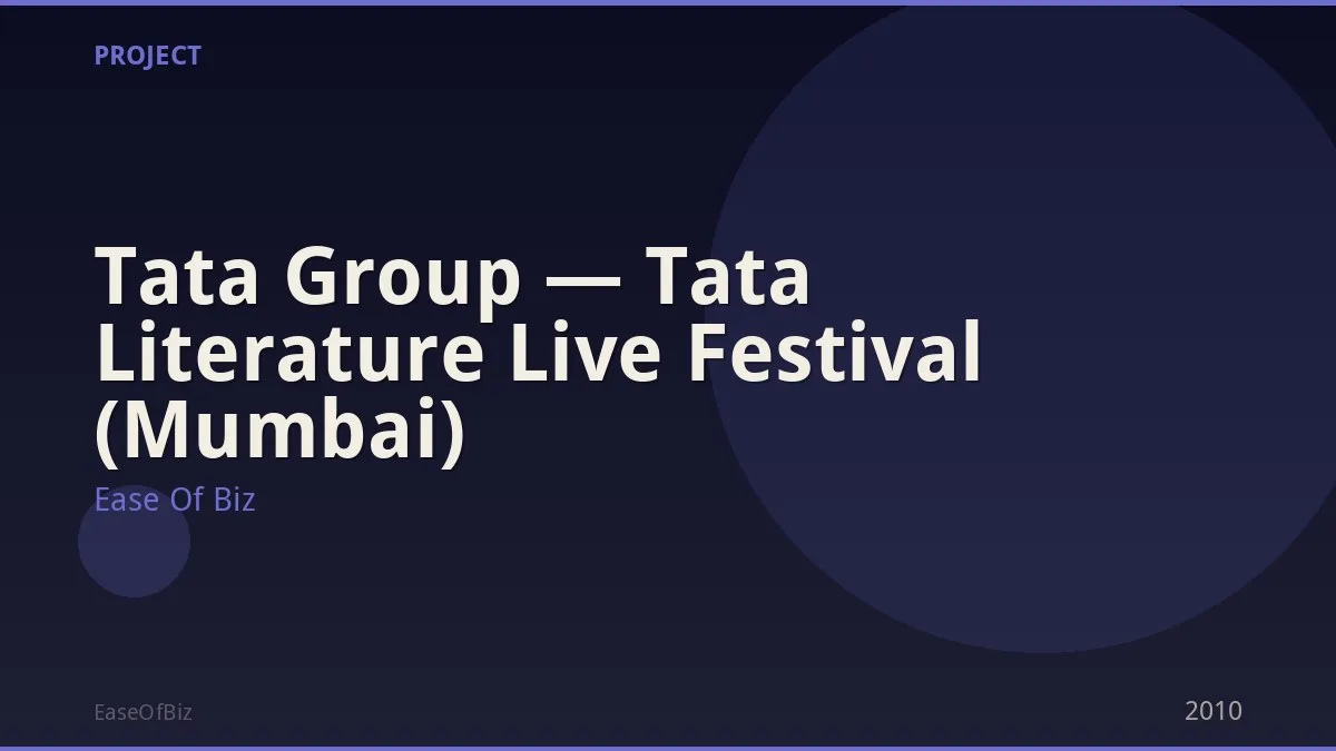 Tata Group — Tata Literature Live Festival (Mumbai)