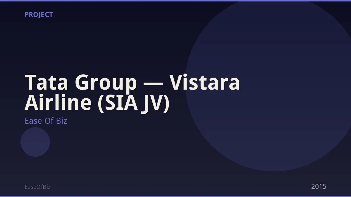 Tata Group — Vistara Airline (SIA JV)