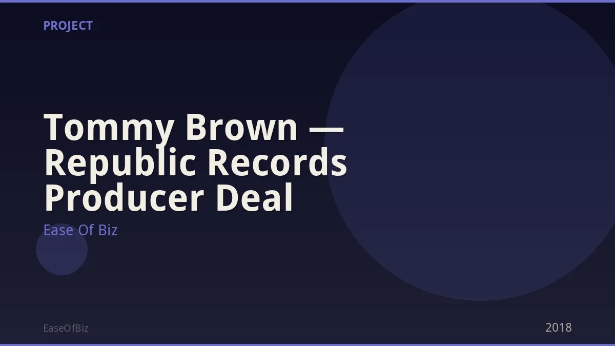 Tommy Brown — Republic Records Producer Deal