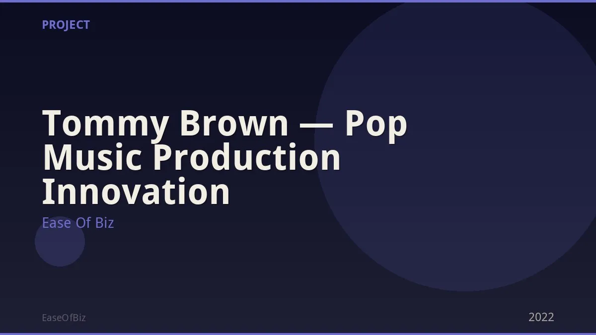 Tommy Brown — Pop Music Production Innovation