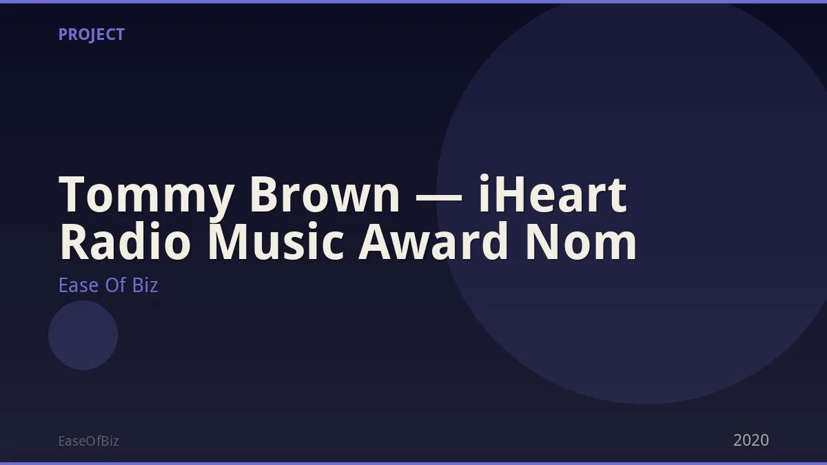 Tommy Brown — iHeart Radio Music Award Nom