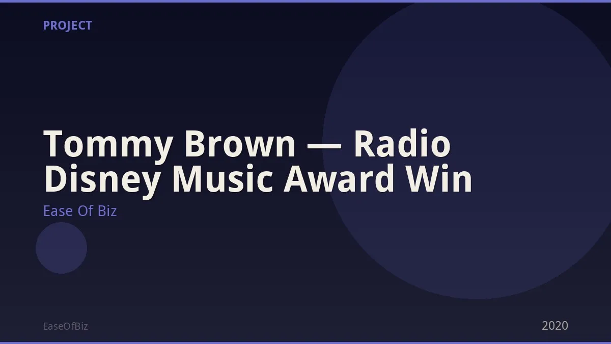 Tommy Brown — Radio Disney Music Award Win