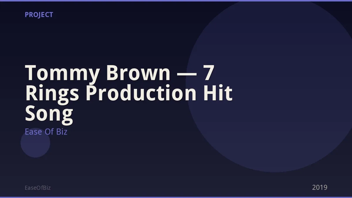 Tommy Brown — 7 Rings Production Hit Song
