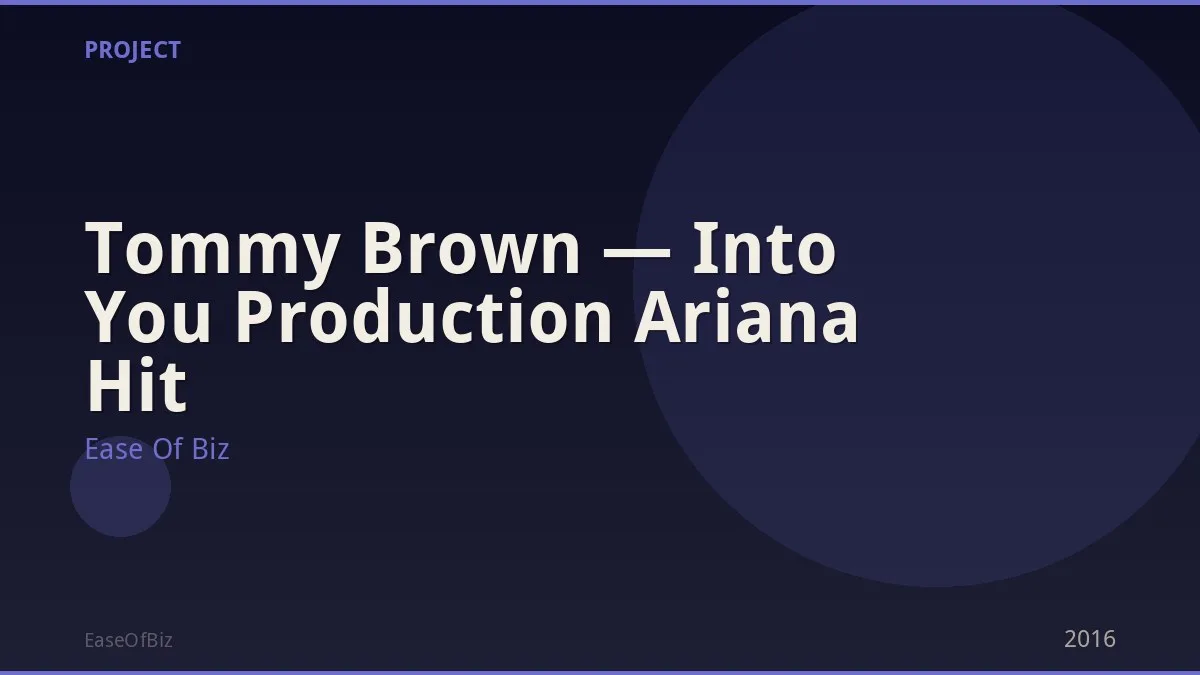 Tommy Brown — Into You Production Ariana Hit