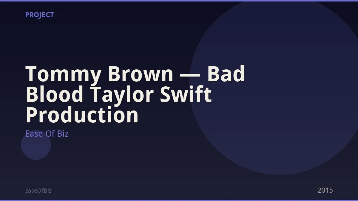 Tommy Brown — Bad Blood Taylor Swift Production