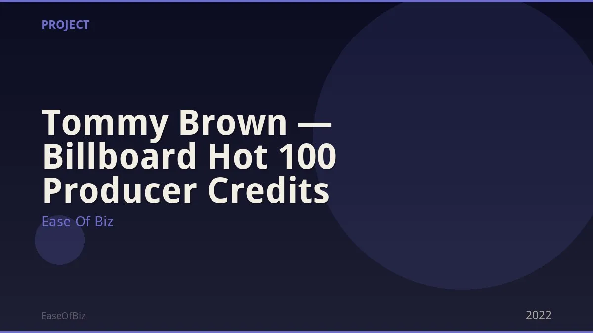 Tommy Brown — Billboard Hot 100 Producer Credits