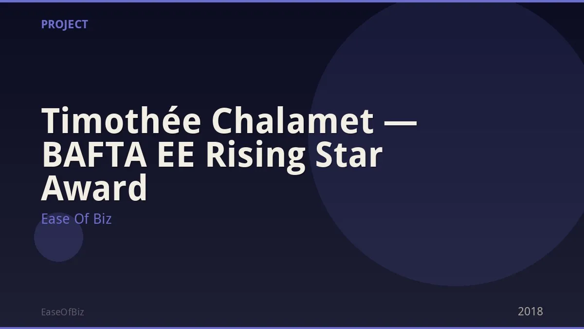 Timothée Chalamet — BAFTA EE Rising Star Award