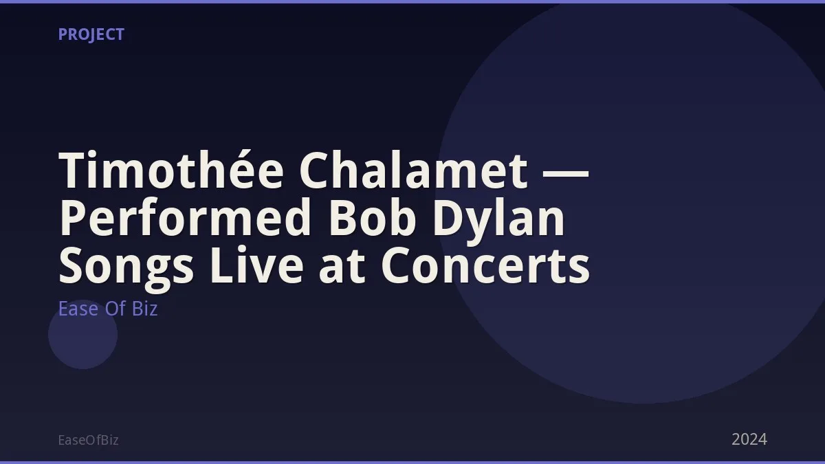 Timothée Chalamet — Performed Bob Dylan Songs Live at Concerts