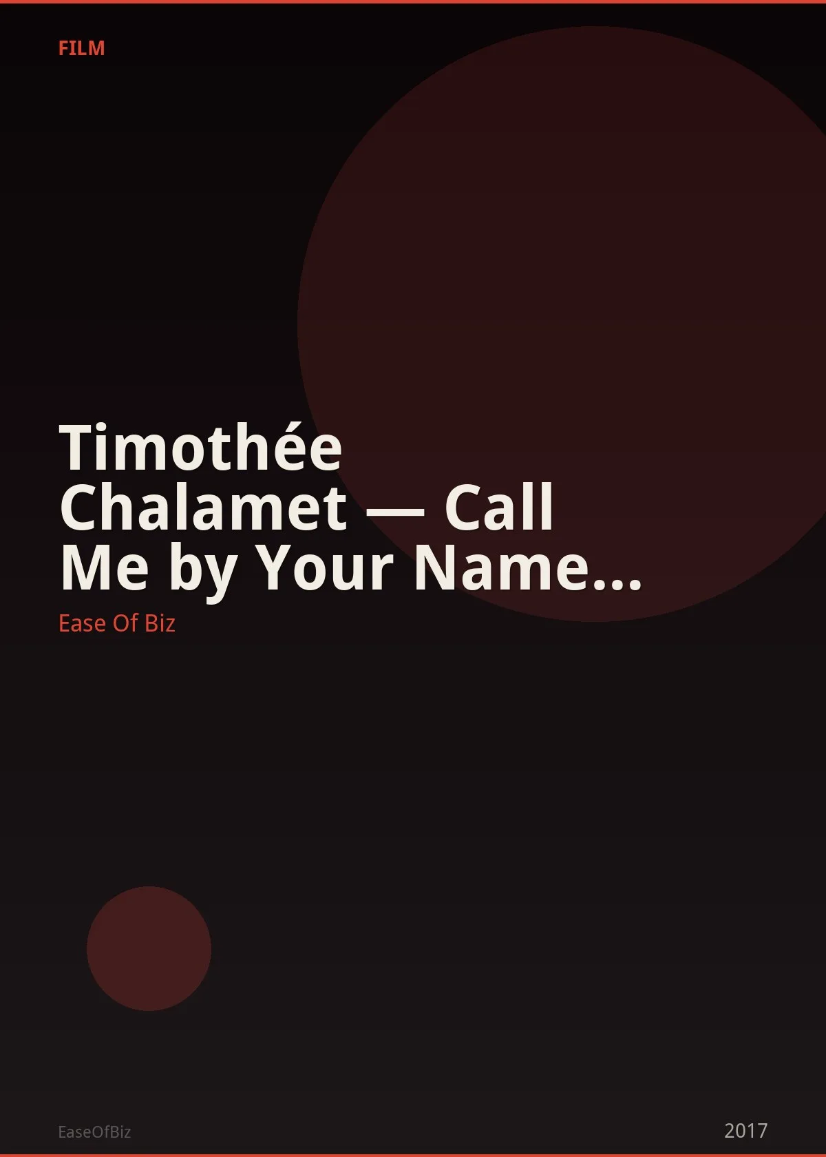 Timothée Chalamet — Call Me by Your Name (Oscar Nominated)