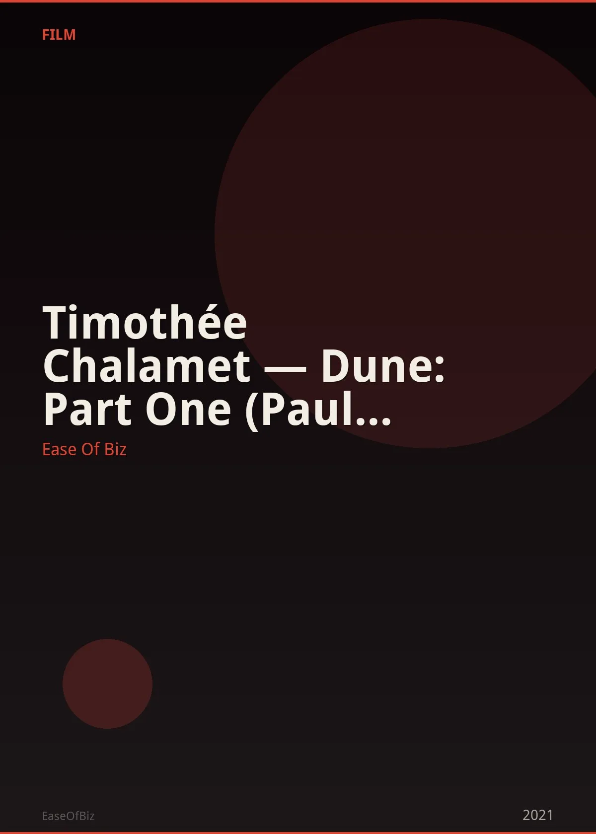 Timothée Chalamet — Dune: Part One (Paul Atreides)