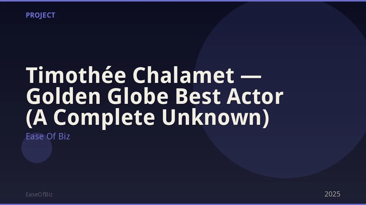 Timothée Chalamet — Golden Globe Best Actor (A Complete Unknown)